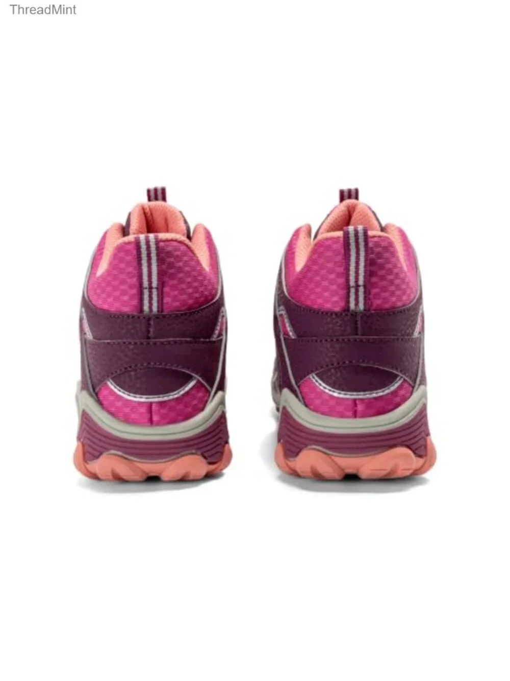 Girls Waterproof Hiking Boots Suede Mesh Hook-and-Loop